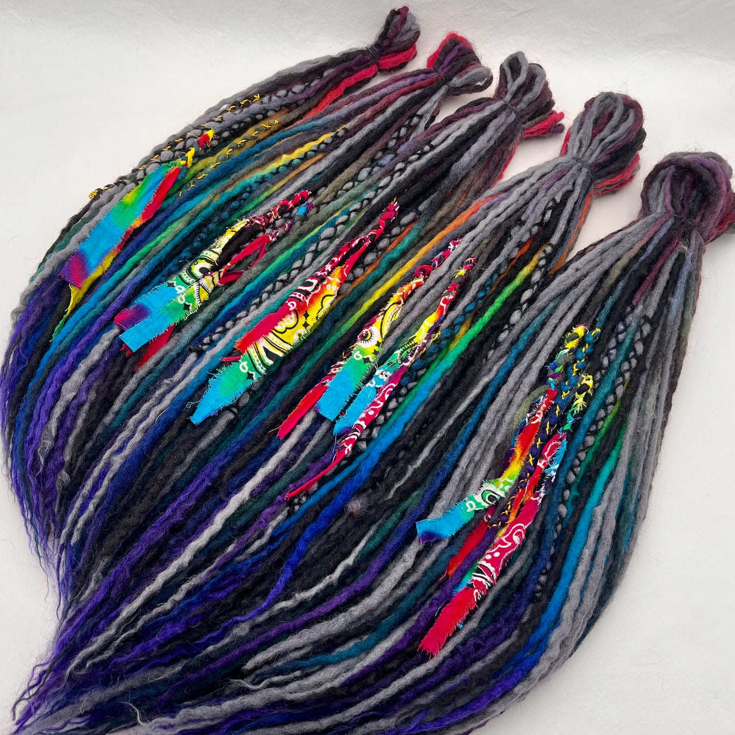 Black Rainbow Colorway - Girl On The Moon Dreadlocks