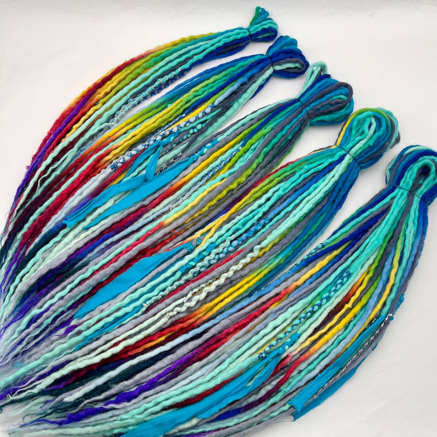 Blue Rainbow Colorway - Girl On The Moon Dreadlocks