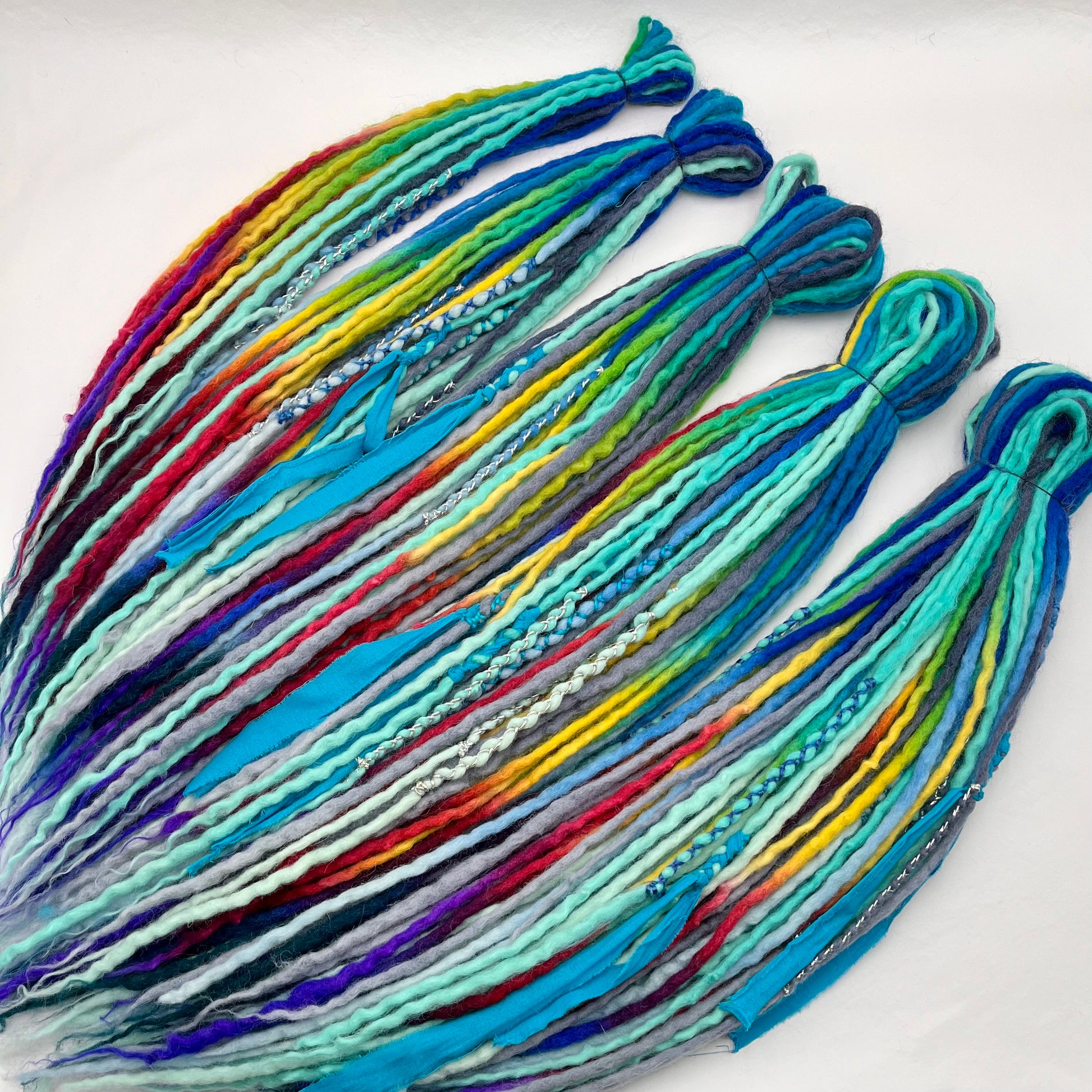 Blue Rainbow Colorway - Girl On The Moon Dreadlocks