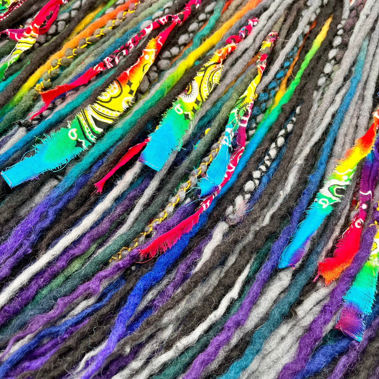 Black Rainbow Colorway - Girl On The Moon Dreadlocks