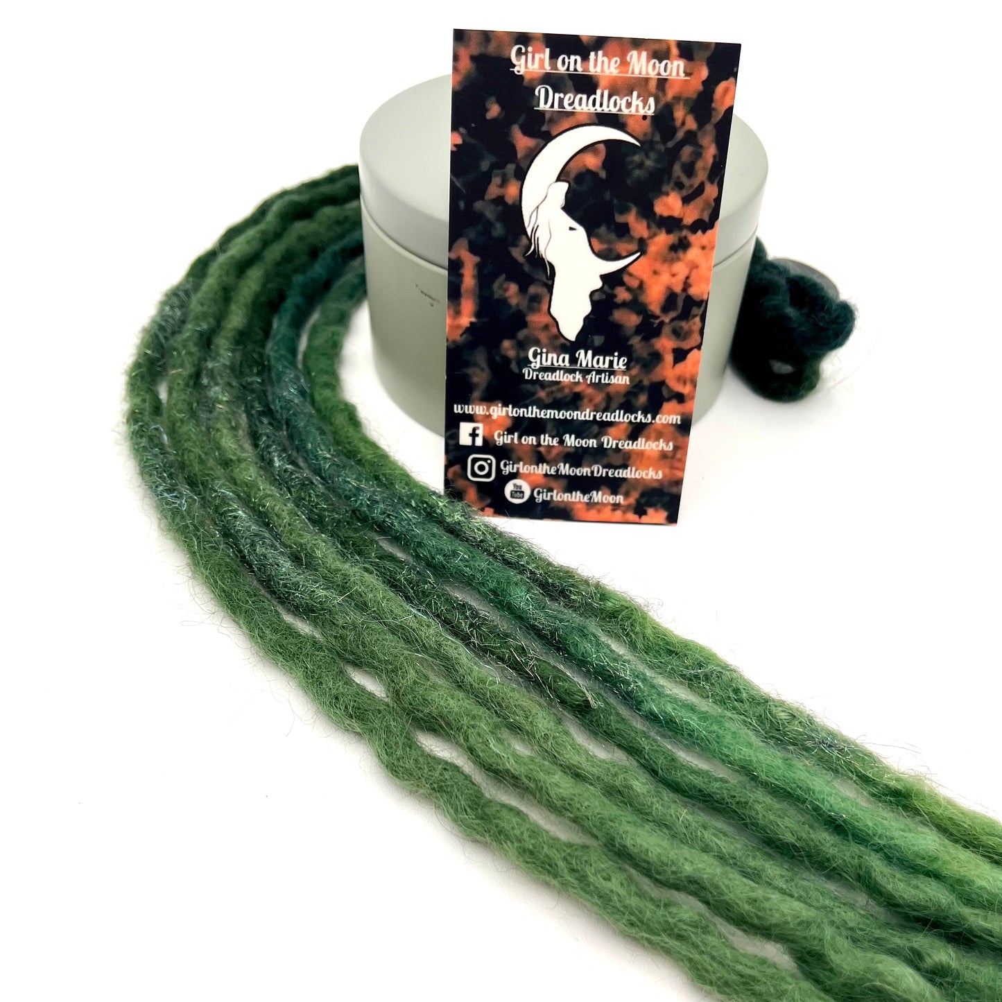 MYTHICAL ~ Sparkle Locs (Deep Emerald to Grass Green) - Girl On The Moon Dreadlocks