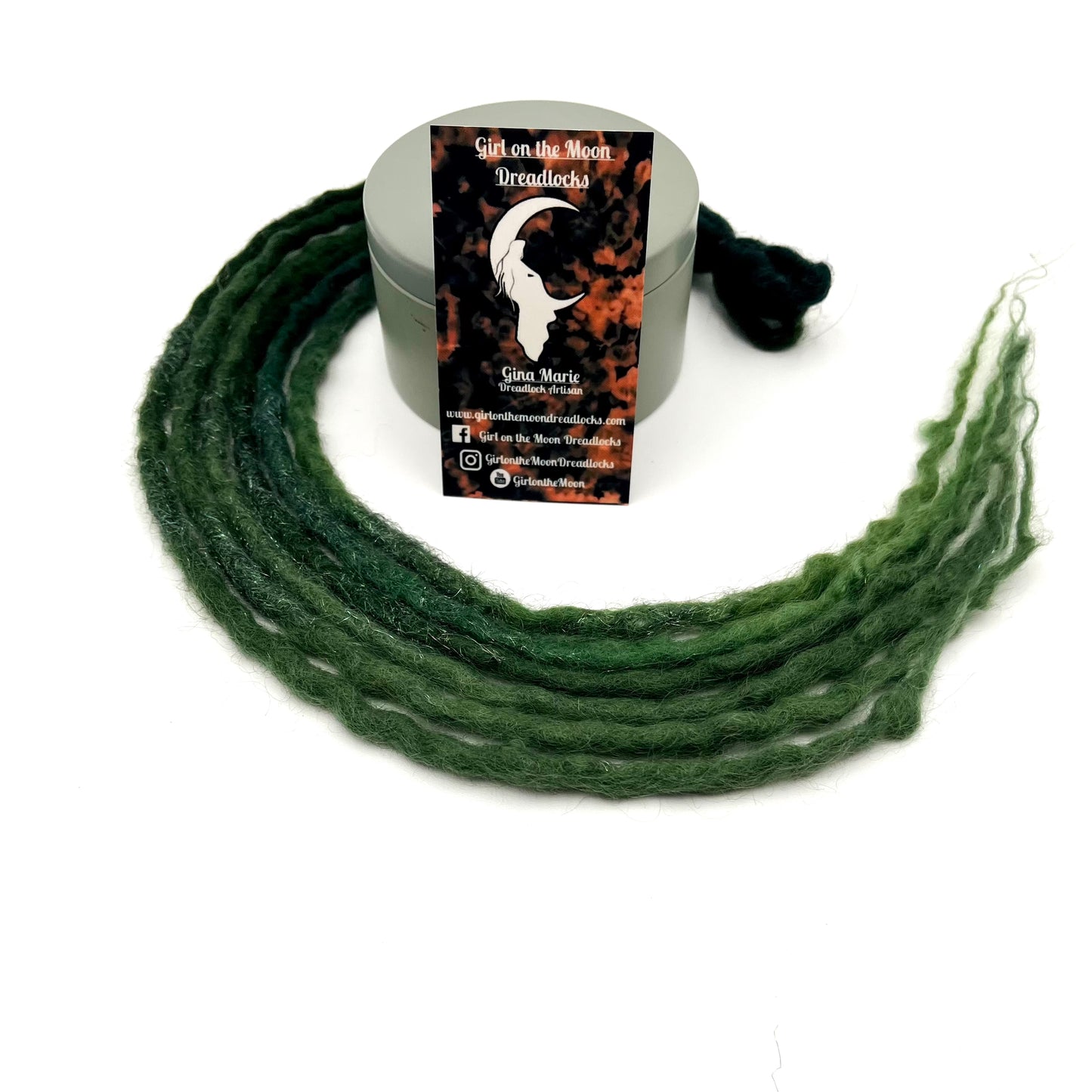 MYTHICAL ~ Sparkle Locs (Deep Emerald to Grass Green) - Girl On The Moon Dreadlocks