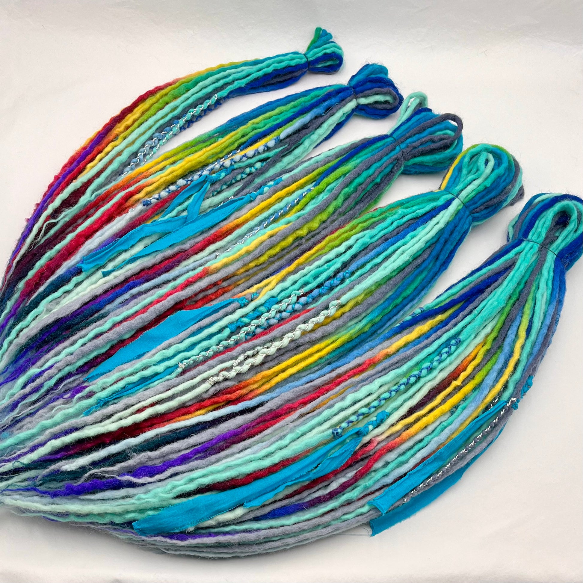 Blue Rainbow Colorway - Girl On The Moon Dreadlocks